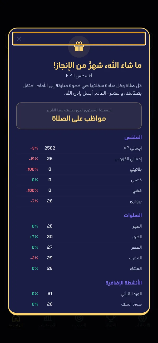 التقرير الشهري